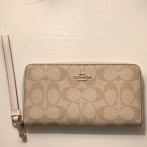 Coach Beige Wristlet Wallet